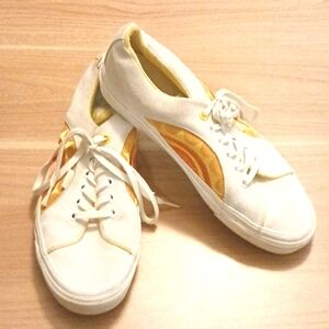 Vans Custom "Embroidered Sunshine" Leather Sneakers (Size W 11 / M 9.5)